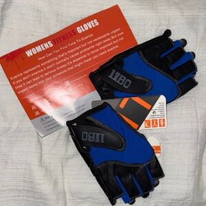 LIBO Women's Fitness Gloves Blue and Black